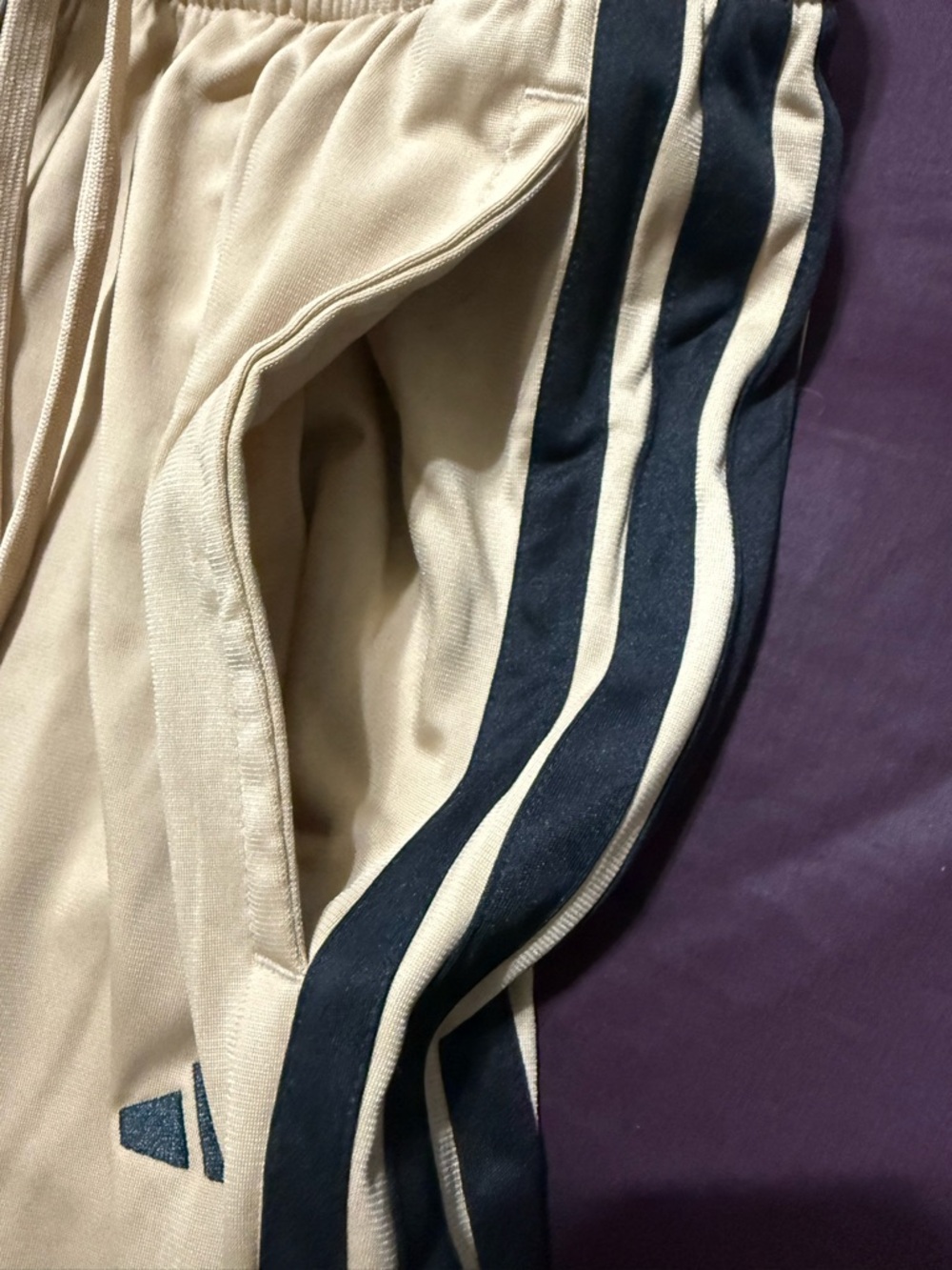 ADIDAS Men's OPEN HEM BOTTOM Tricot Track Pants Warm Sandstone JX5510 Sz XL, 2XL - Picture 6 of 9